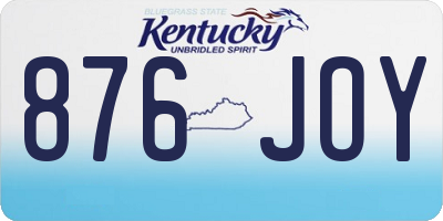 KY license plate 876JOY