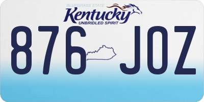KY license plate 876JOZ