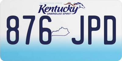 KY license plate 876JPD
