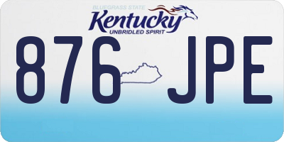 KY license plate 876JPE