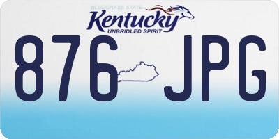 KY license plate 876JPG