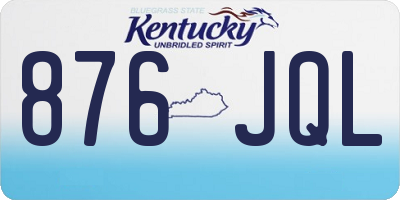 KY license plate 876JQL