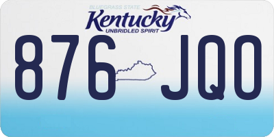 KY license plate 876JQO