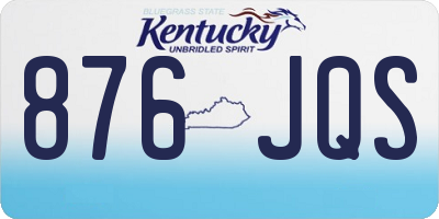 KY license plate 876JQS