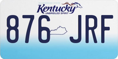 KY license plate 876JRF