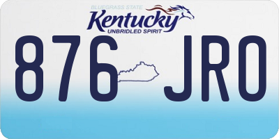 KY license plate 876JRO