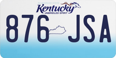 KY license plate 876JSA