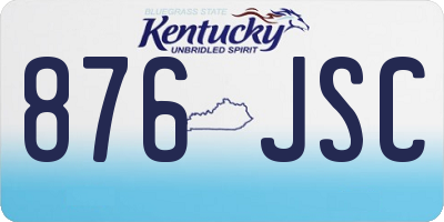KY license plate 876JSC