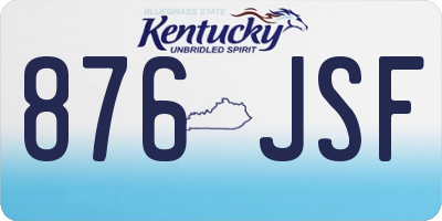 KY license plate 876JSF