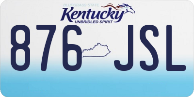 KY license plate 876JSL
