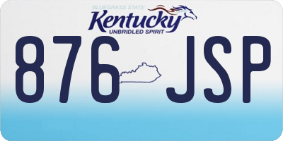 KY license plate 876JSP