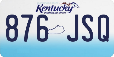 KY license plate 876JSQ