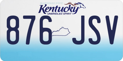 KY license plate 876JSV