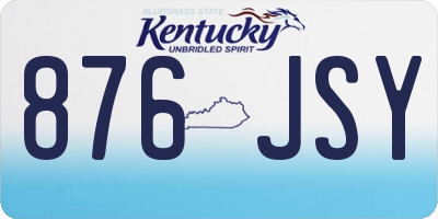 KY license plate 876JSY