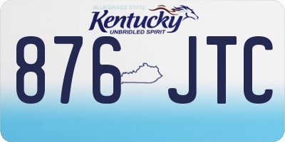 KY license plate 876JTC