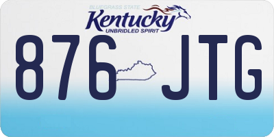 KY license plate 876JTG