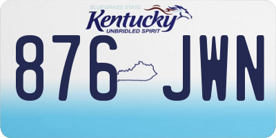 KY license plate 876JWN