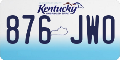 KY license plate 876JWO