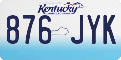 KY license plate 876JYK