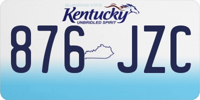 KY license plate 876JZC