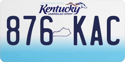 KY license plate 876KAC