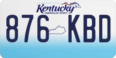 KY license plate 876KBD