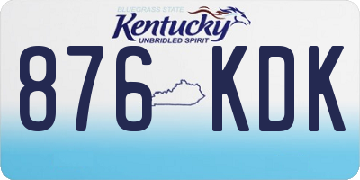 KY license plate 876KDK