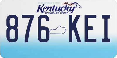 KY license plate 876KEI