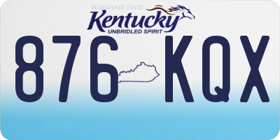 KY license plate 876KQX