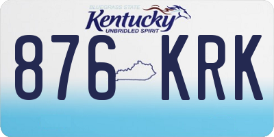 KY license plate 876KRK