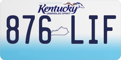 KY license plate 876LIF