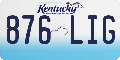KY license plate 876LIG