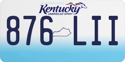 KY license plate 876LII