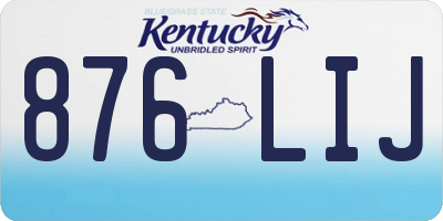 KY license plate 876LIJ