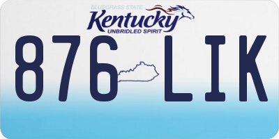 KY license plate 876LIK