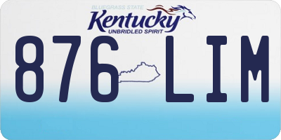 KY license plate 876LIM