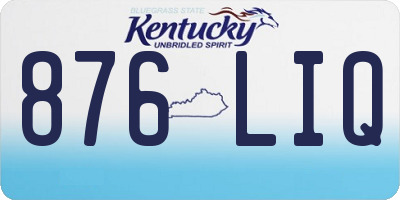 KY license plate 876LIQ