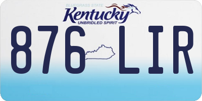 KY license plate 876LIR