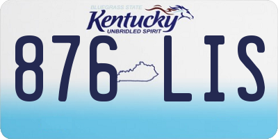 KY license plate 876LIS