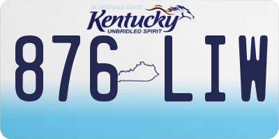 KY license plate 876LIW
