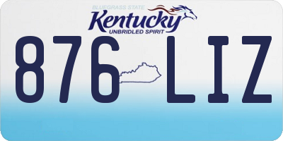 KY license plate 876LIZ