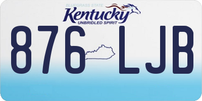 KY license plate 876LJB