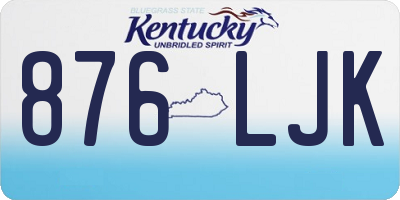KY license plate 876LJK