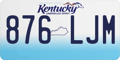 KY license plate 876LJM