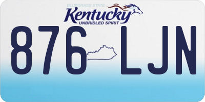 KY license plate 876LJN