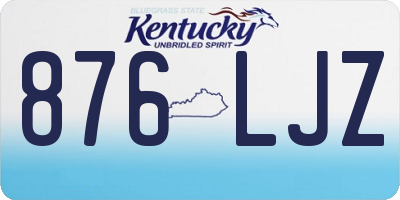 KY license plate 876LJZ