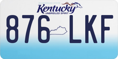 KY license plate 876LKF