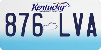 KY license plate 876LVA