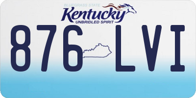 KY license plate 876LVI