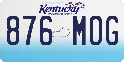 KY license plate 876MOG